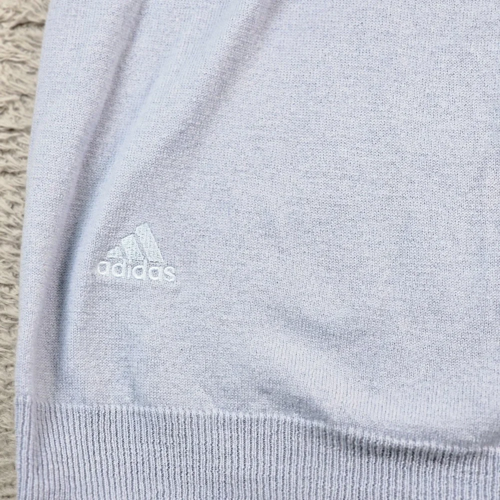 Adidas Sweater Mens 2XL Blue 100% Wool V Neck Golf Pullover Knit‎ Freeze